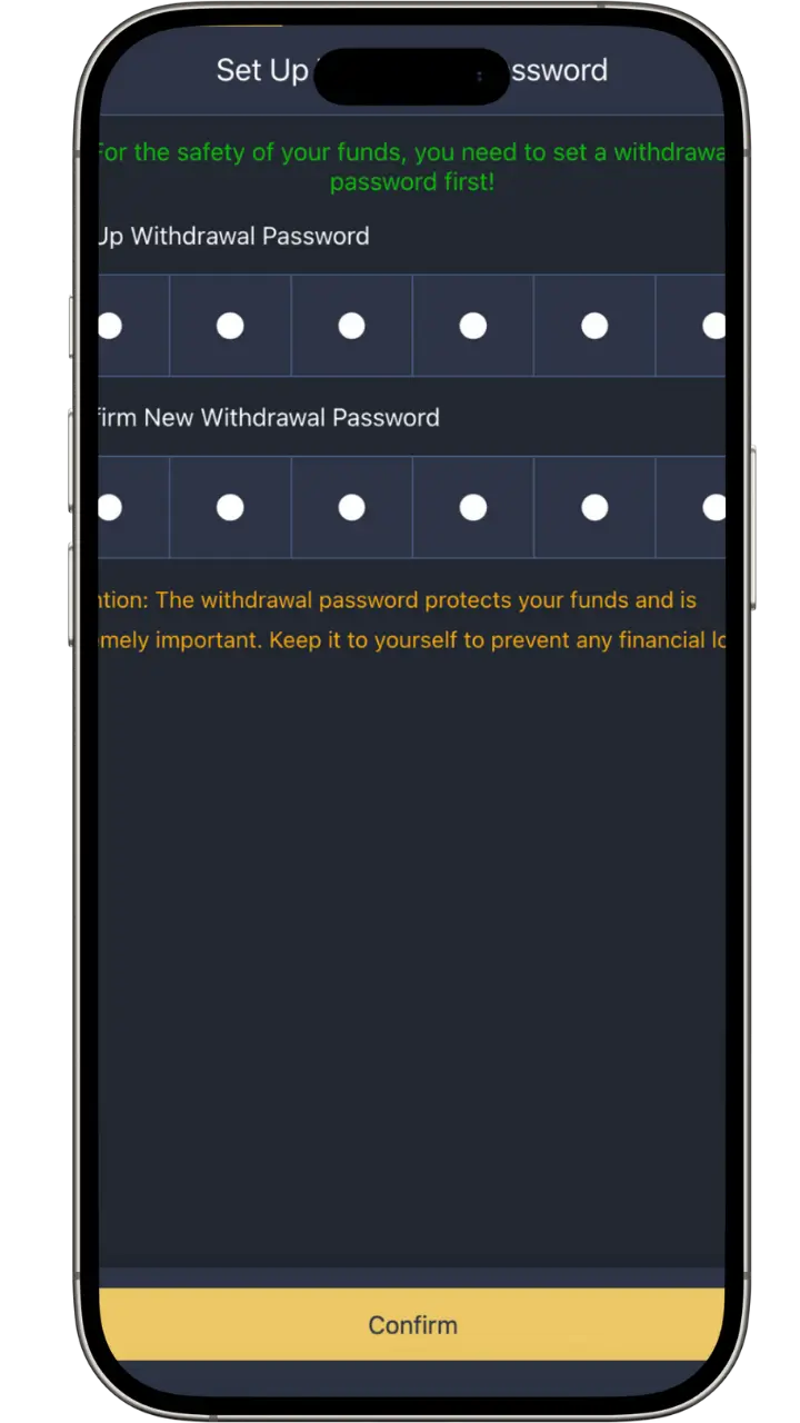 PGVIP Withdraw Passwords